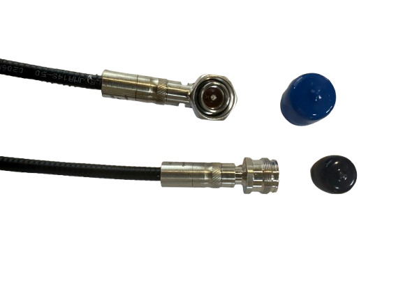 JMA 4.3/10 right angle male to 4.3/10 female coax jumper - 1 meter FSJ1-50 cable for 5G Verizon antenna systems